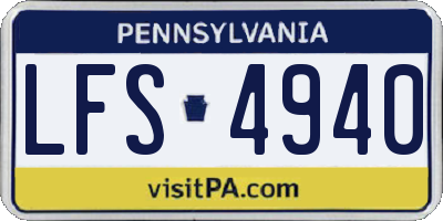 PA license plate LFS4940