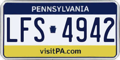 PA license plate LFS4942