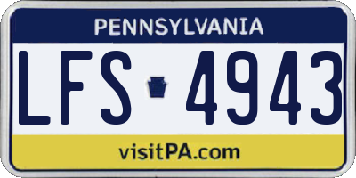 PA license plate LFS4943