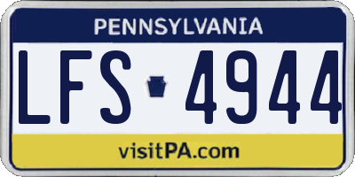 PA license plate LFS4944