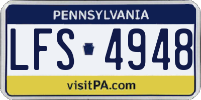 PA license plate LFS4948