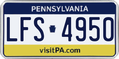 PA license plate LFS4950