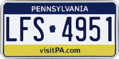 PA license plate LFS4951