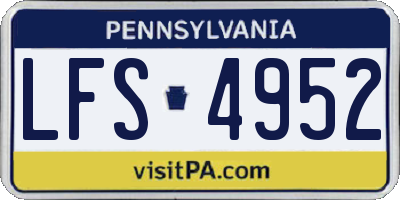 PA license plate LFS4952