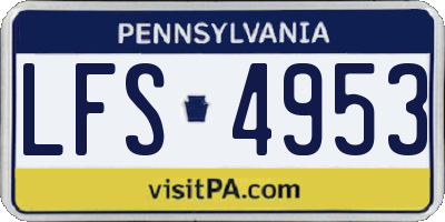 PA license plate LFS4953