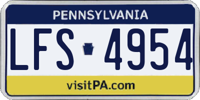PA license plate LFS4954