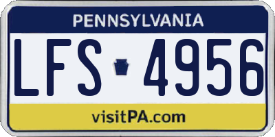 PA license plate LFS4956
