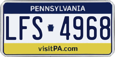 PA license plate LFS4968
