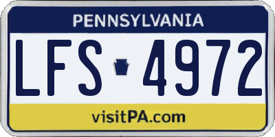 PA license plate LFS4972