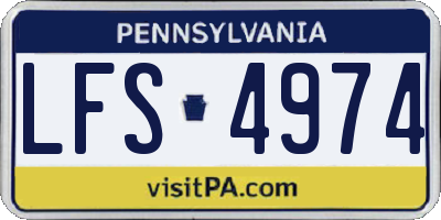 PA license plate LFS4974