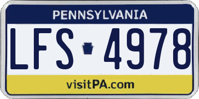 PA license plate LFS4978