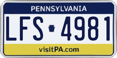 PA license plate LFS4981