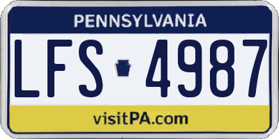 PA license plate LFS4987
