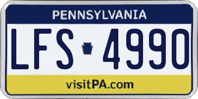PA license plate LFS4990
