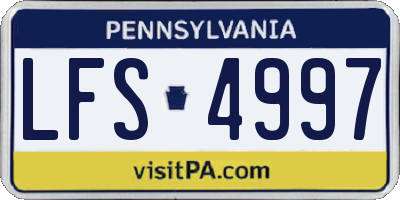 PA license plate LFS4997
