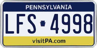 PA license plate LFS4998