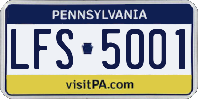 PA license plate LFS5001