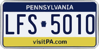 PA license plate LFS5010