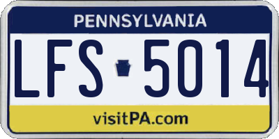 PA license plate LFS5014