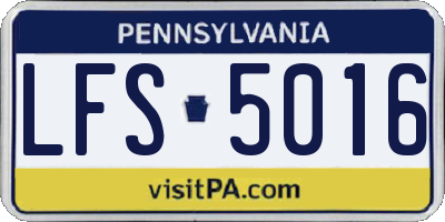 PA license plate LFS5016