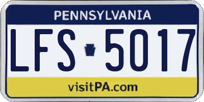PA license plate LFS5017