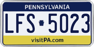 PA license plate LFS5023