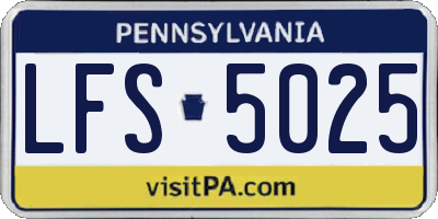 PA license plate LFS5025