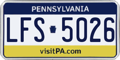 PA license plate LFS5026