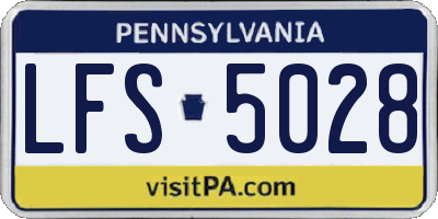 PA license plate LFS5028