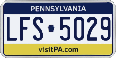 PA license plate LFS5029