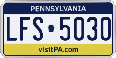 PA license plate LFS5030