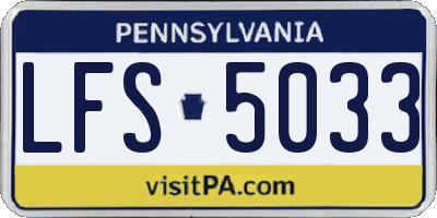 PA license plate LFS5033