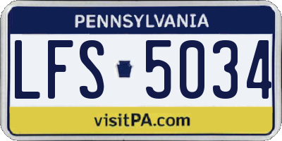 PA license plate LFS5034