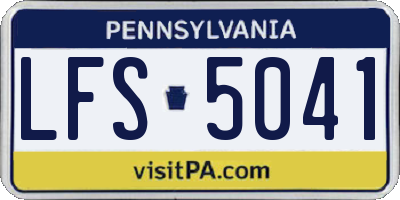 PA license plate LFS5041