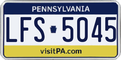 PA license plate LFS5045