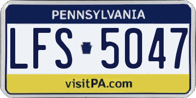 PA license plate LFS5047