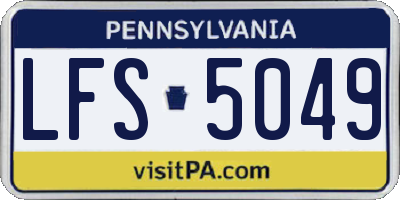 PA license plate LFS5049