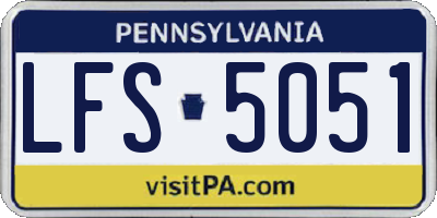 PA license plate LFS5051