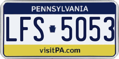 PA license plate LFS5053