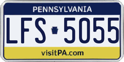 PA license plate LFS5055