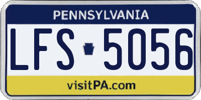 PA license plate LFS5056