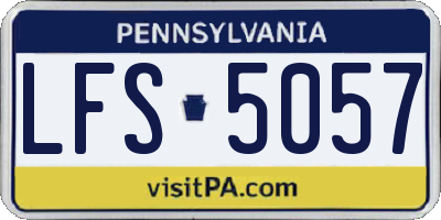 PA license plate LFS5057