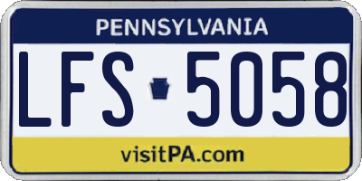 PA license plate LFS5058