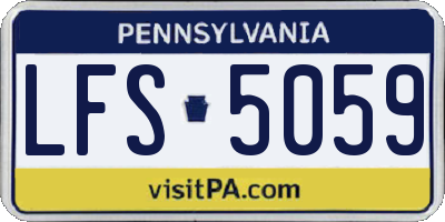 PA license plate LFS5059