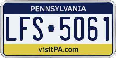 PA license plate LFS5061