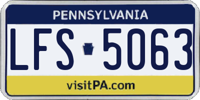 PA license plate LFS5063