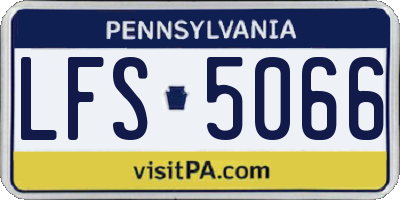 PA license plate LFS5066