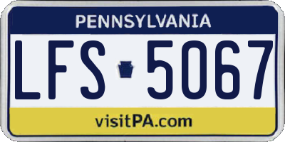 PA license plate LFS5067