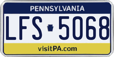PA license plate LFS5068