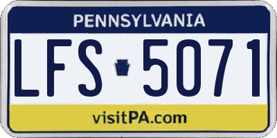 PA license plate LFS5071